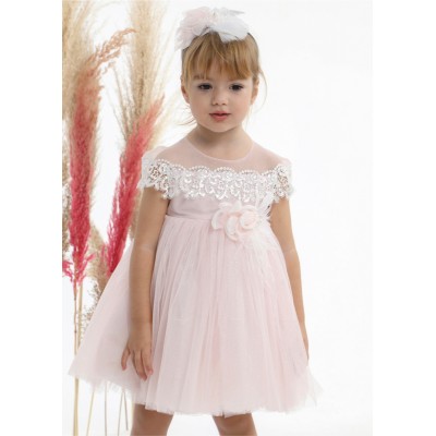 Βαπτιστικό Φόρεμα Ροζ Mi Chiamo K4514